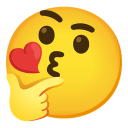 Thinking face and Face blowing a kiss