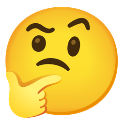 thinking face and face with raised eyebrow