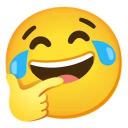 Thinking face and Face with tears of joy