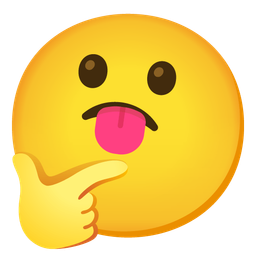 Thinking face and Face with tongue