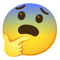 thinking face and fearful face