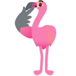 thinking face and flamingo