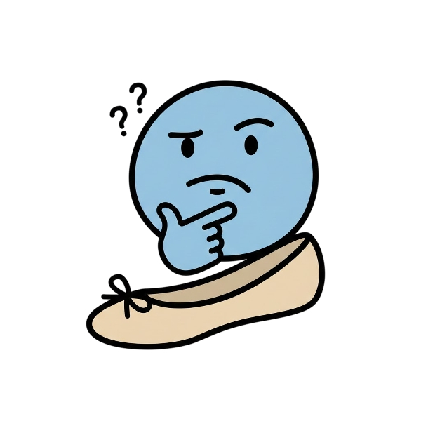 Thinking face and Flat shoe