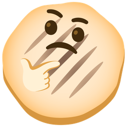 thinking face and flatbread