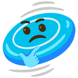 thinking face and flying disc