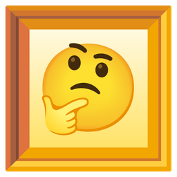 thinking face and framed picture