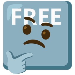 thinking face and FREE button