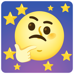 thinking face and full moon face