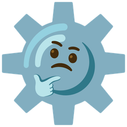 thinking face and gear