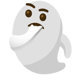 thinking face and ghost