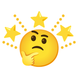 thinking face and glowing star