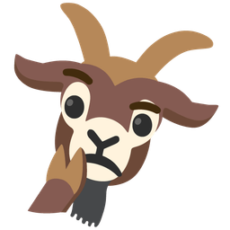 thinking face and goat