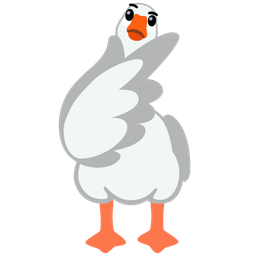 thinking face and goose