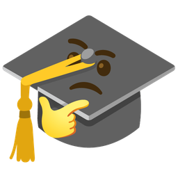 thinking face and graduation cap