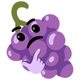 thinking face and grapes