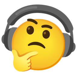 thinking face and headphone