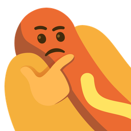 thinking face and hot dog