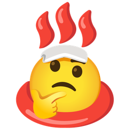 thinking face and hot springs