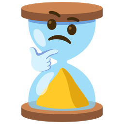 thinking face and hourglass done