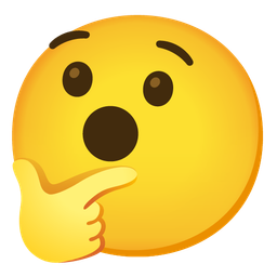 thinking face and hushed face