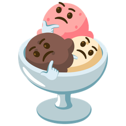 thinking face and ice cream