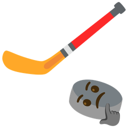 thinking face and ice hockey