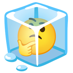 thinking face and ice