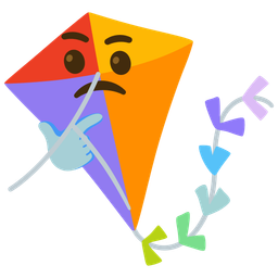 thinking face and kite