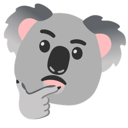 thinking face and koala