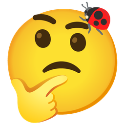 thinking face and lady beetle
