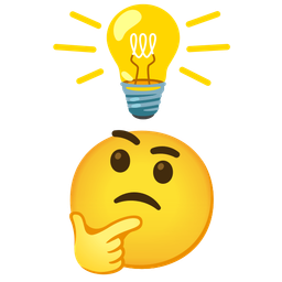 thinking face and light bulb
