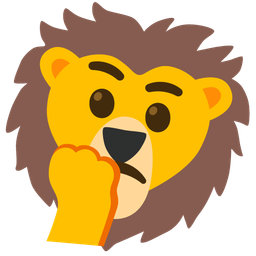 thinking face and lion
