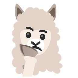 thinking face and llama