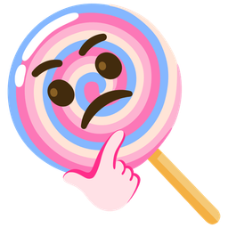 thinking face and lollipop