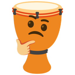 thinking face and long drum