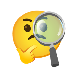 thinking face and magnifying glass tilted right