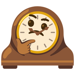 thinking face and mantelpiece clock