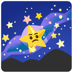 thinking face and milky way