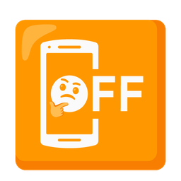 thinking face and mobile phone off