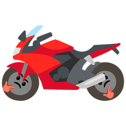 thinking face and motorcycle