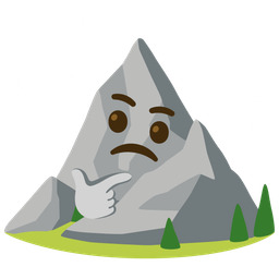 thinking face and mountain