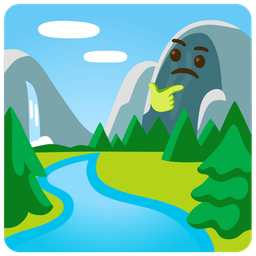 thinking face and national park