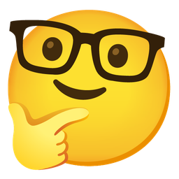 thinking face and nerd face