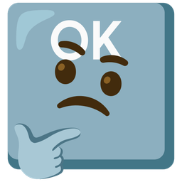 thinking face and OK button