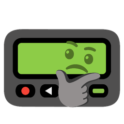 thinking face and pager