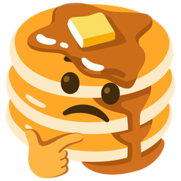 thinking face and pancakes