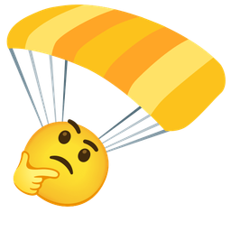 thinking face and parachute