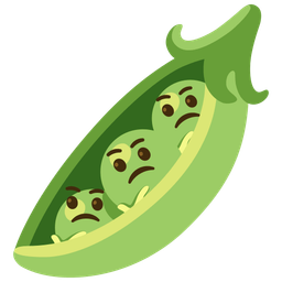 thinking face and pea pod