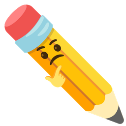 thinking face and pencil