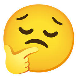 thinking face and pensive face